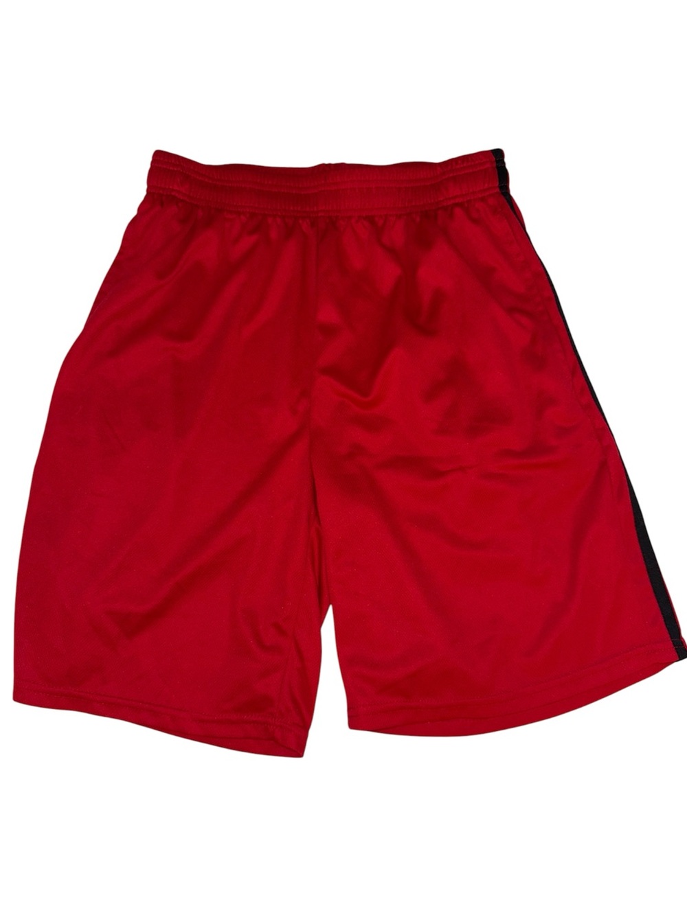 AC Red Black Stripe Men's Athletic Shorts Elastic Waist M